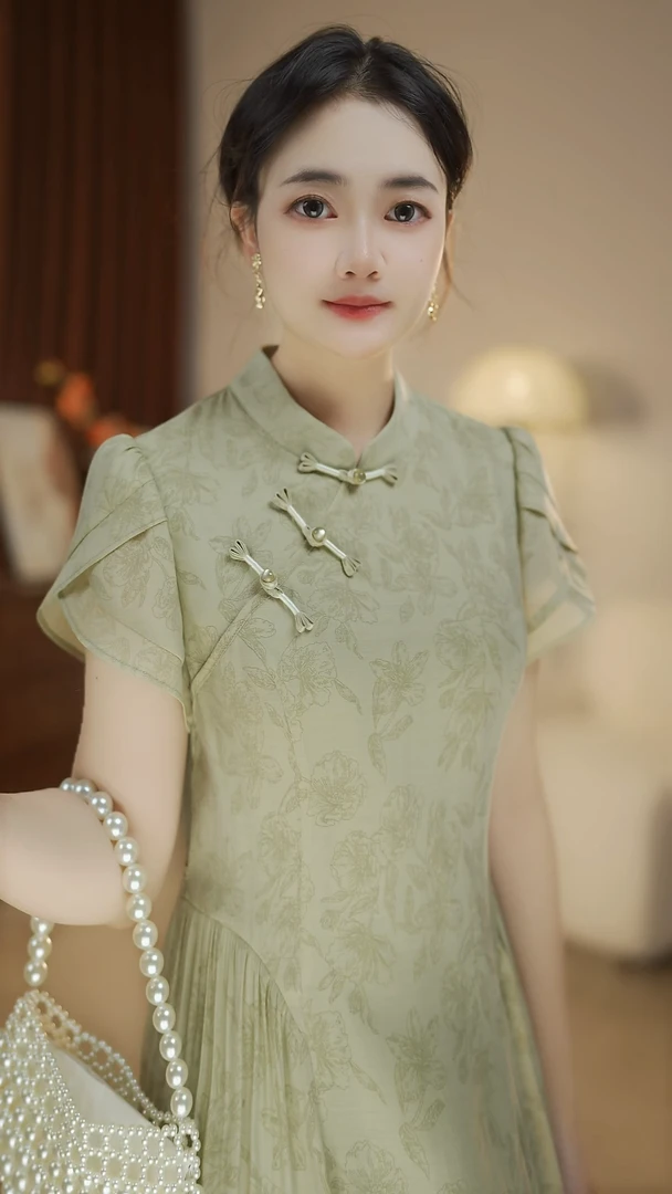 2025夏季新款国风新中式显瘦中长款连衣裙气质夏季中国风25C071