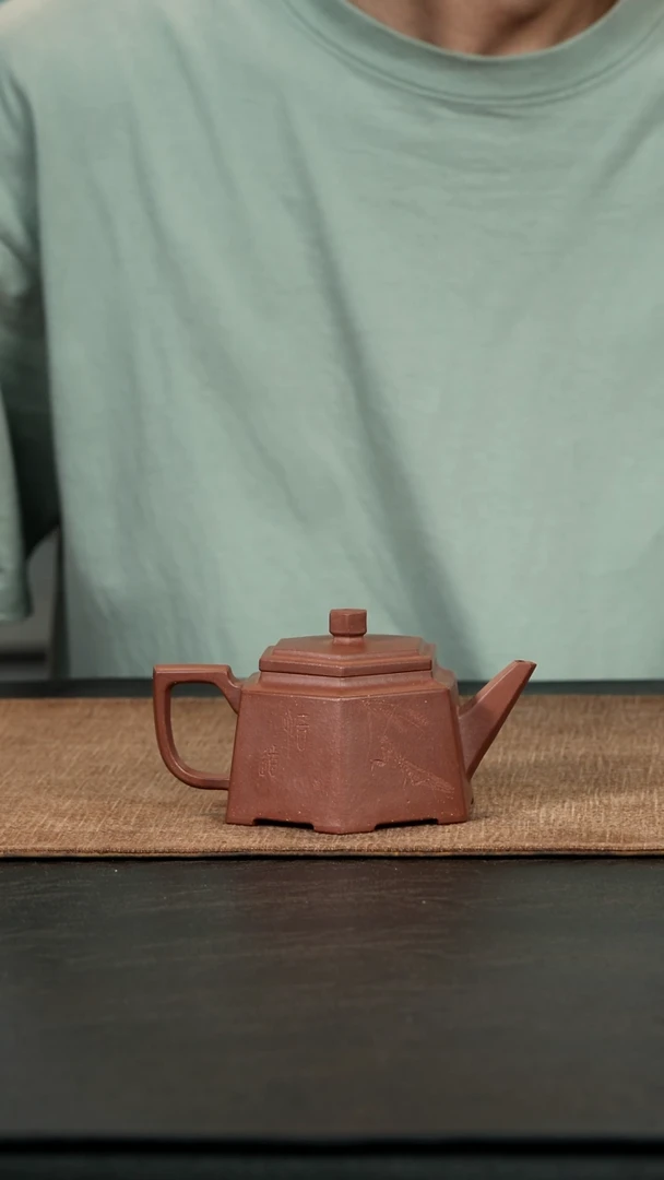 茶壶紫砂不***w全手工八方井栏底槽青