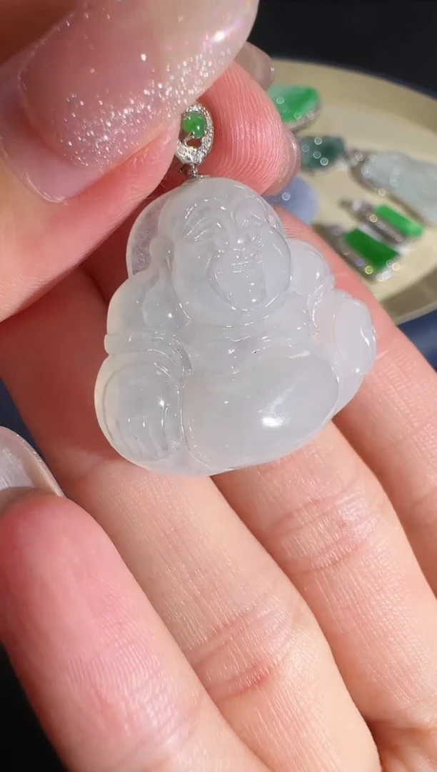 翡翠18K金镶嵌吊坠(不含链)【源头工厂】钻石镶嵌