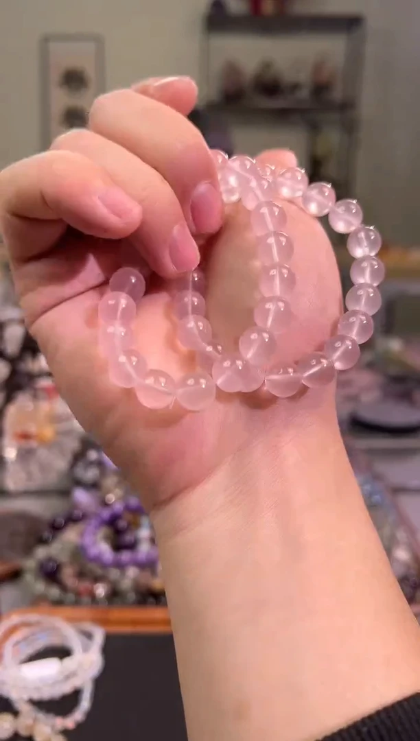 【闪购商品】芙蓉石手链未镶嵌10+mm六芒星粉水晶（多样性发其一）