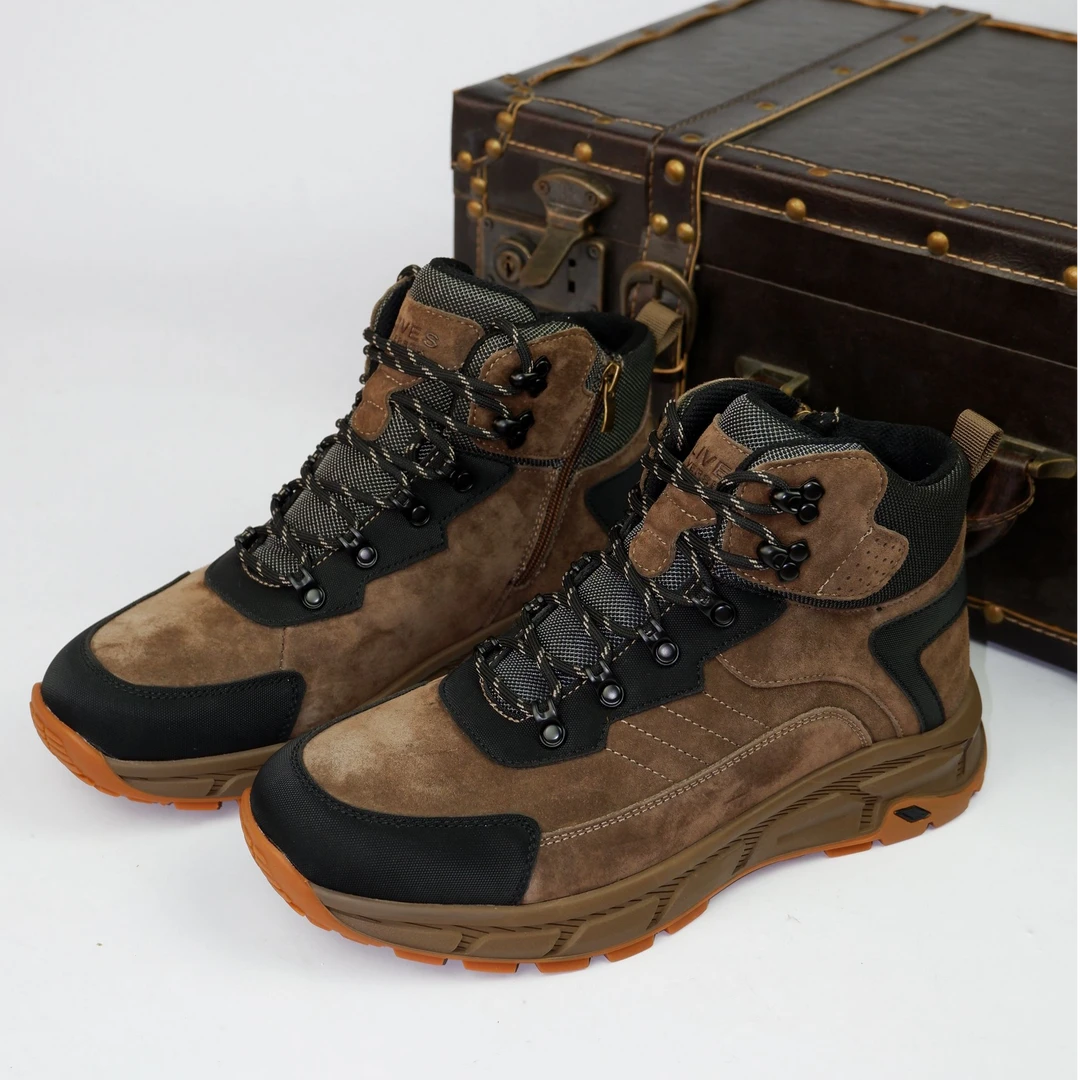 雷申威克男士大码高帮防水防滑保暖登山徒步鞋棉鞋加绒冬季加厚