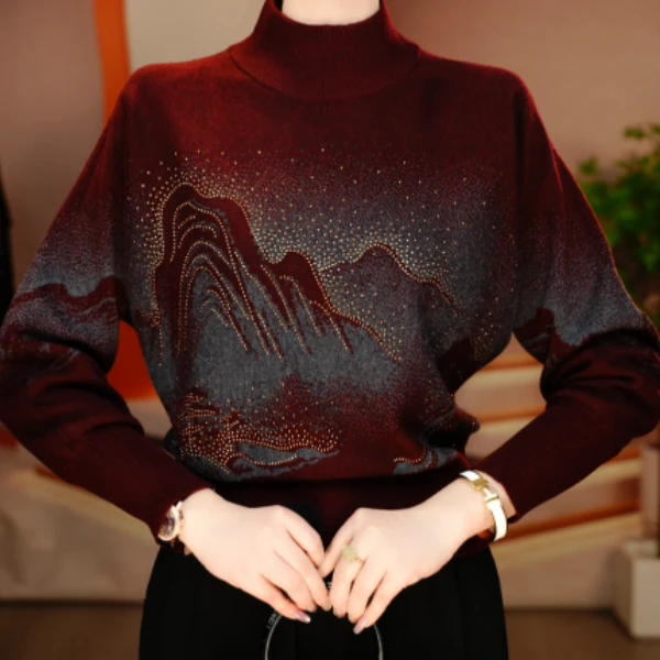 国颐 新款显瘦时尚长袖气质显瘦百搭时尚轻奢小衫V25Q1644