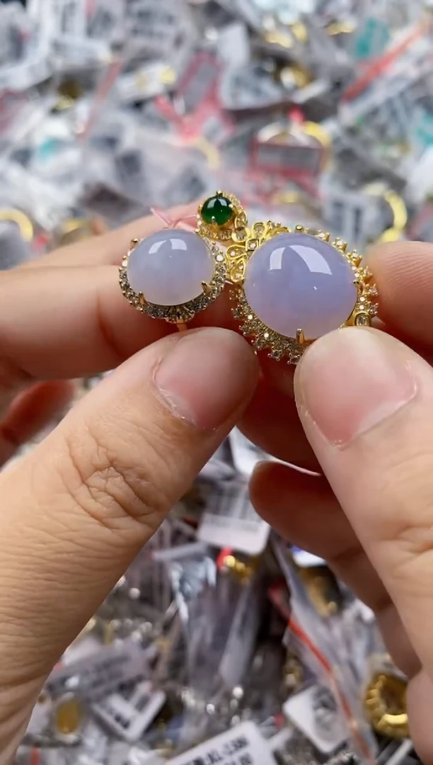 翡翠戒指银S925镶嵌2222      10