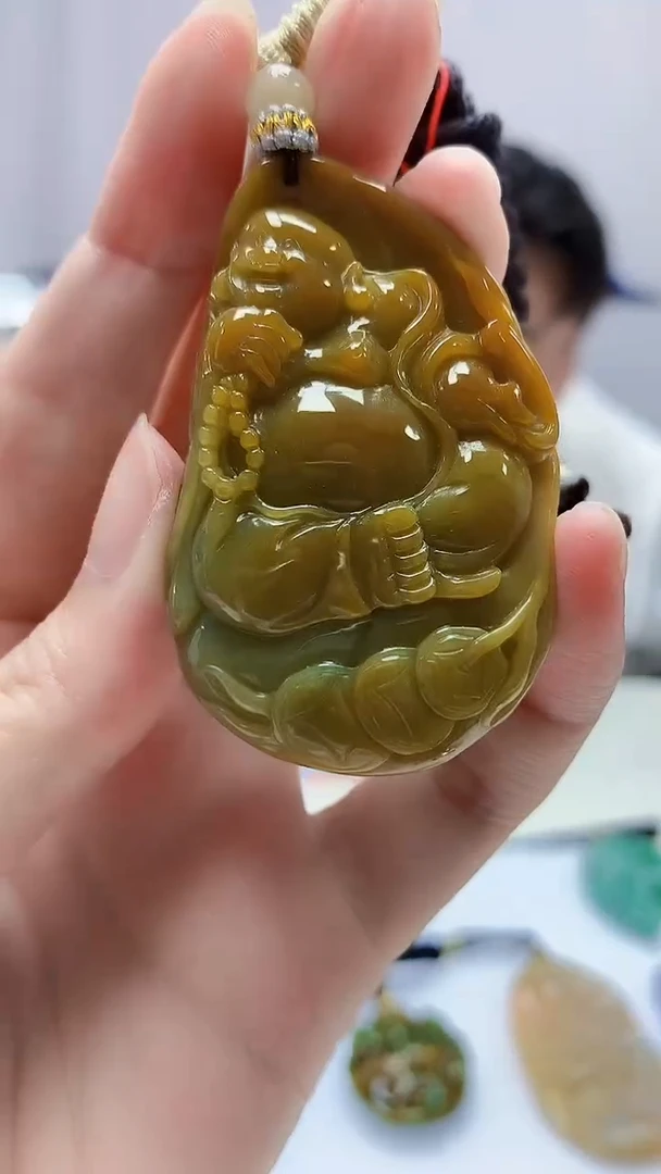 定制翡翠未镶嵌5060zm-毛货挂件佛公142