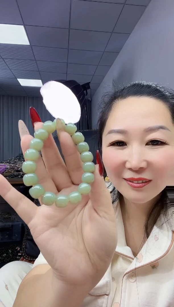 未镶嵌手链和田玉天然和田玉青海湖水蓝12+