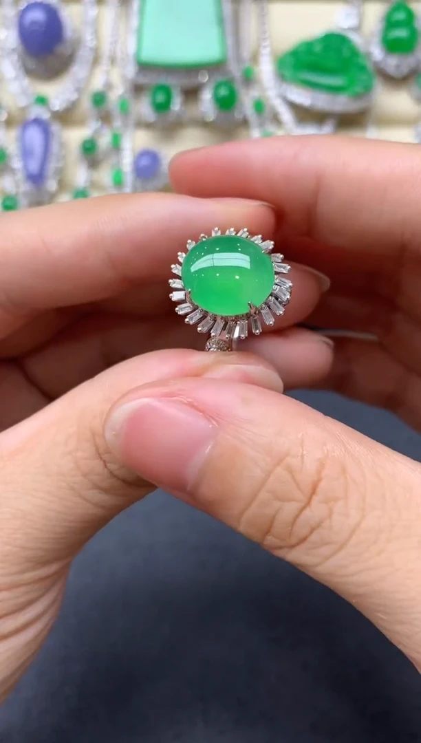 翡翠戒指18K金镶嵌627-中国好珍宝