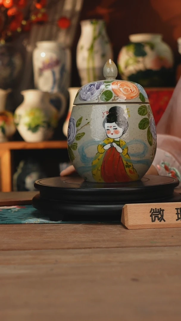 瓶景德镇设计师釉下手绘陶瓷花瓶
