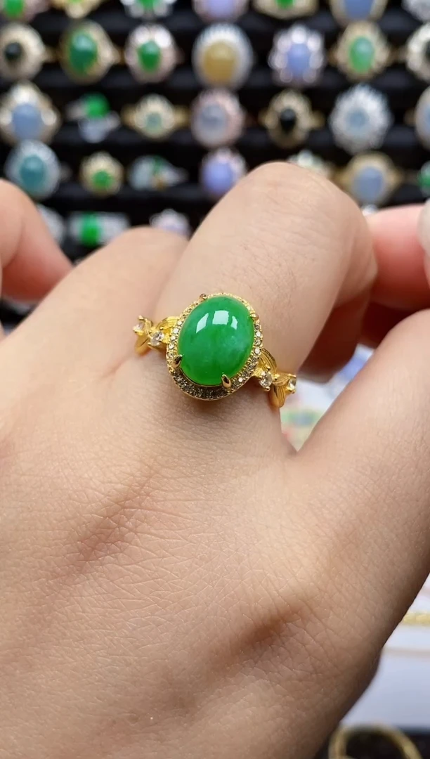 银S925镶嵌戒指翡翠1843