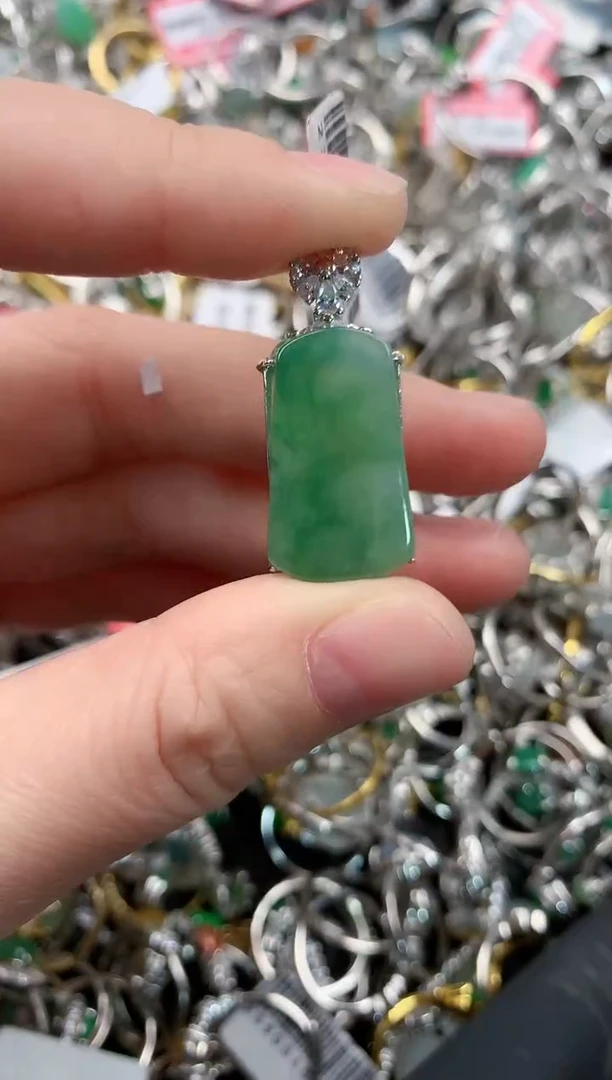 银S925镶嵌戒指翡翠444              6