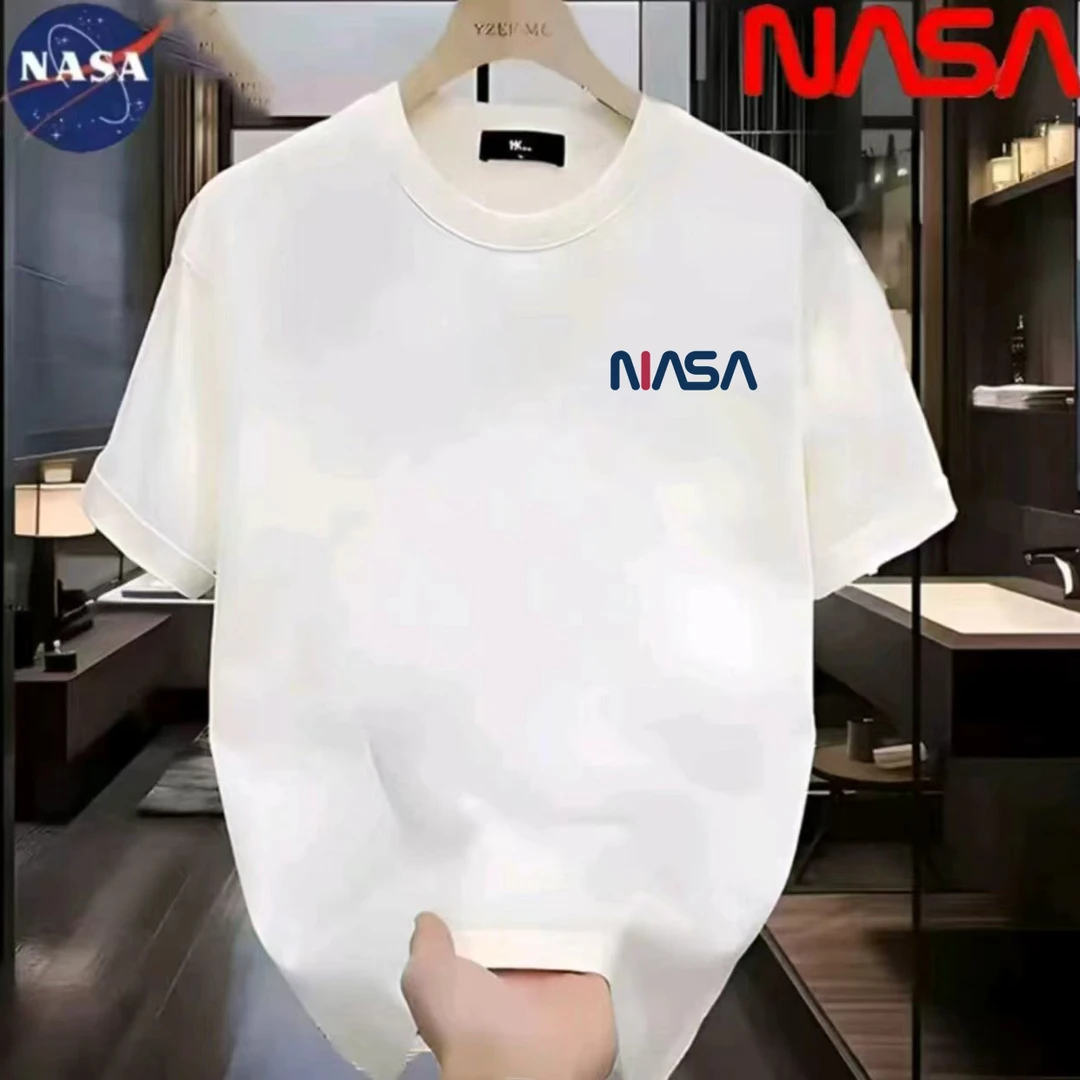 NASA联名纯棉夏季圆领短袖T恤微宽松时尚男女同款休闲百搭73