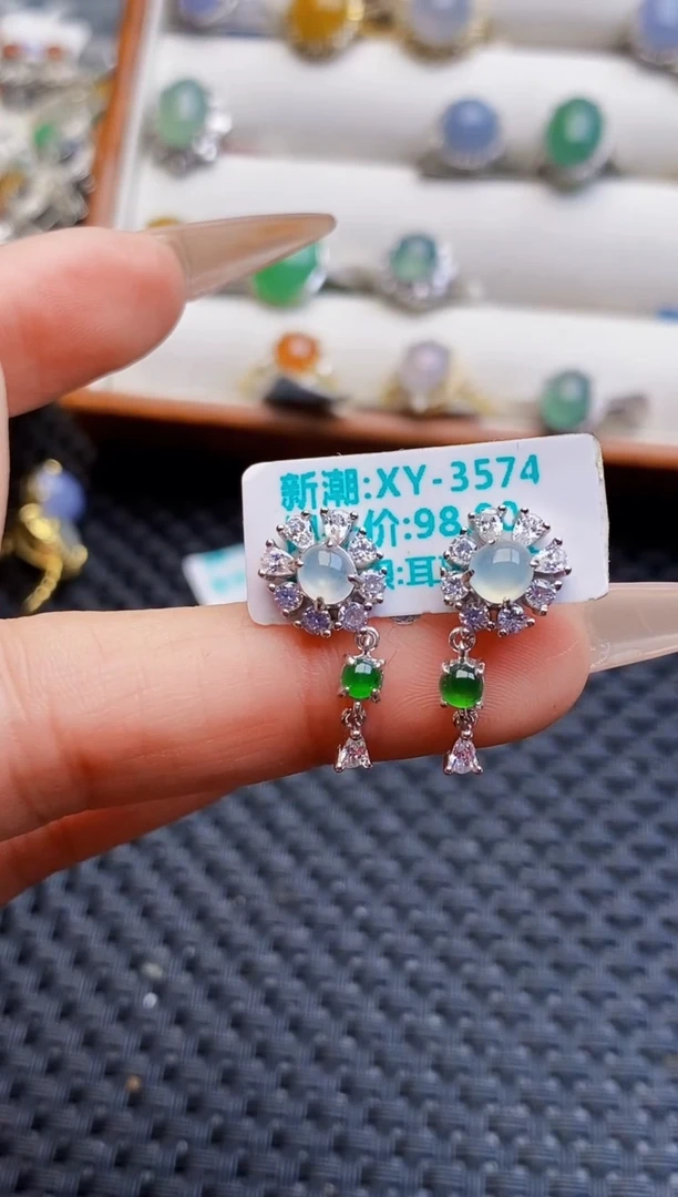 银S925镶嵌戒指翡翠2069