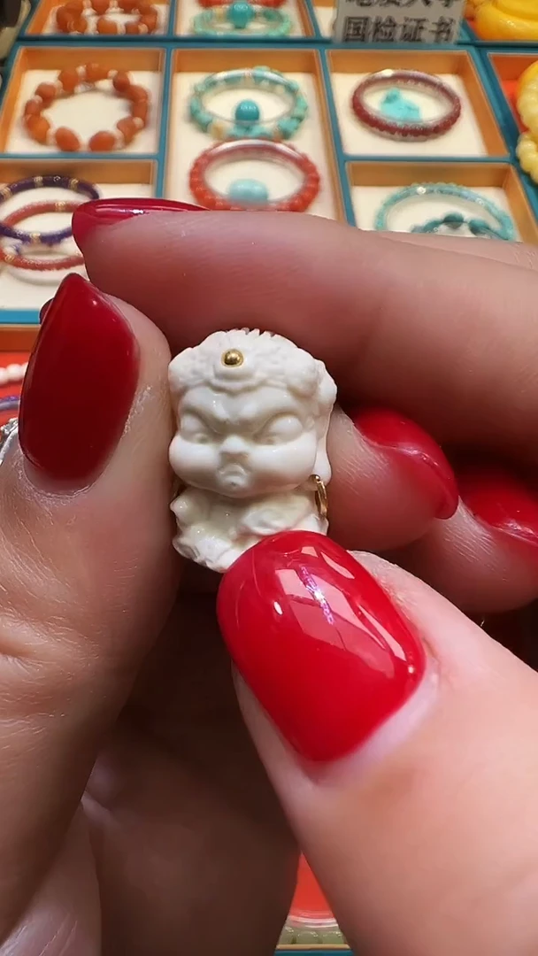 吊坠猛犸象牙猛犸精工小黄财立体雕刻吊坠