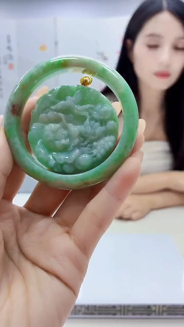 未镶嵌定制翡翠3495ty-毛货手镯（54圈）27