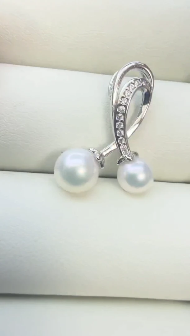 海水珍珠18K金镶嵌吊坠(不含链)6-7.5