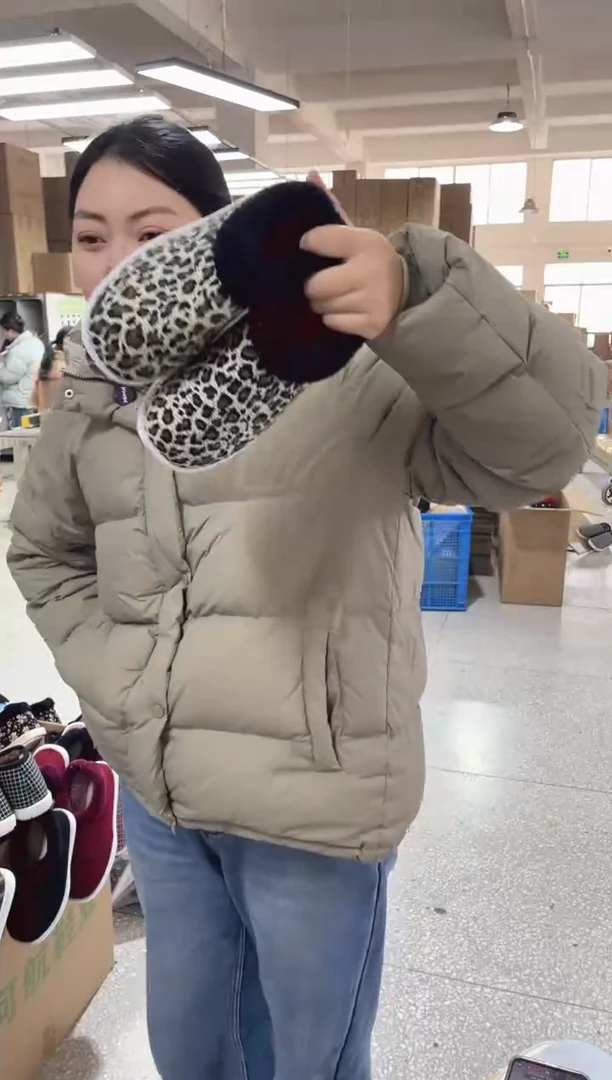 豹纹毛圈棉鞋35码