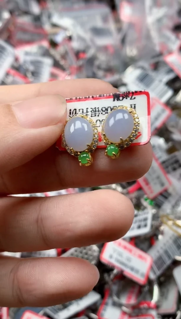 银S925镶嵌戒指翡翠天然A货缅甸翡翠