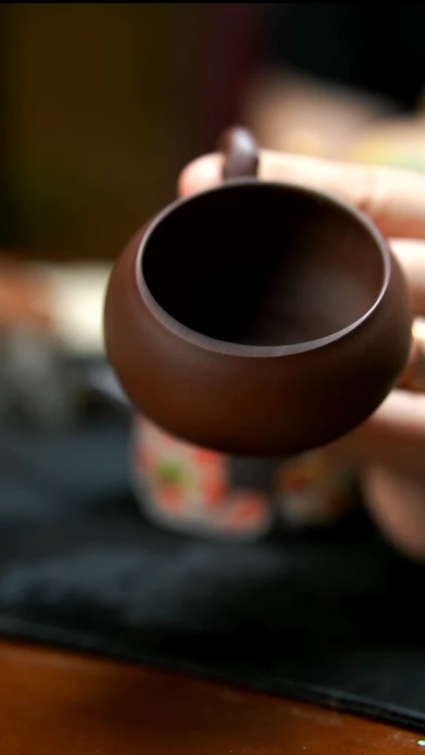 茶壶紫砂紫泥喜柿手把杯