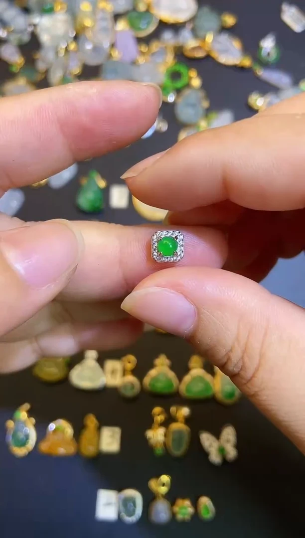 吊坠(不含链)银S925镶嵌翡翠1