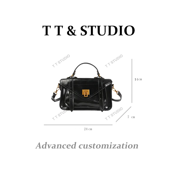 【TT Studio】SKL-7267-黑色 RAIN.CUN简约腋下斜跨轻奢女包