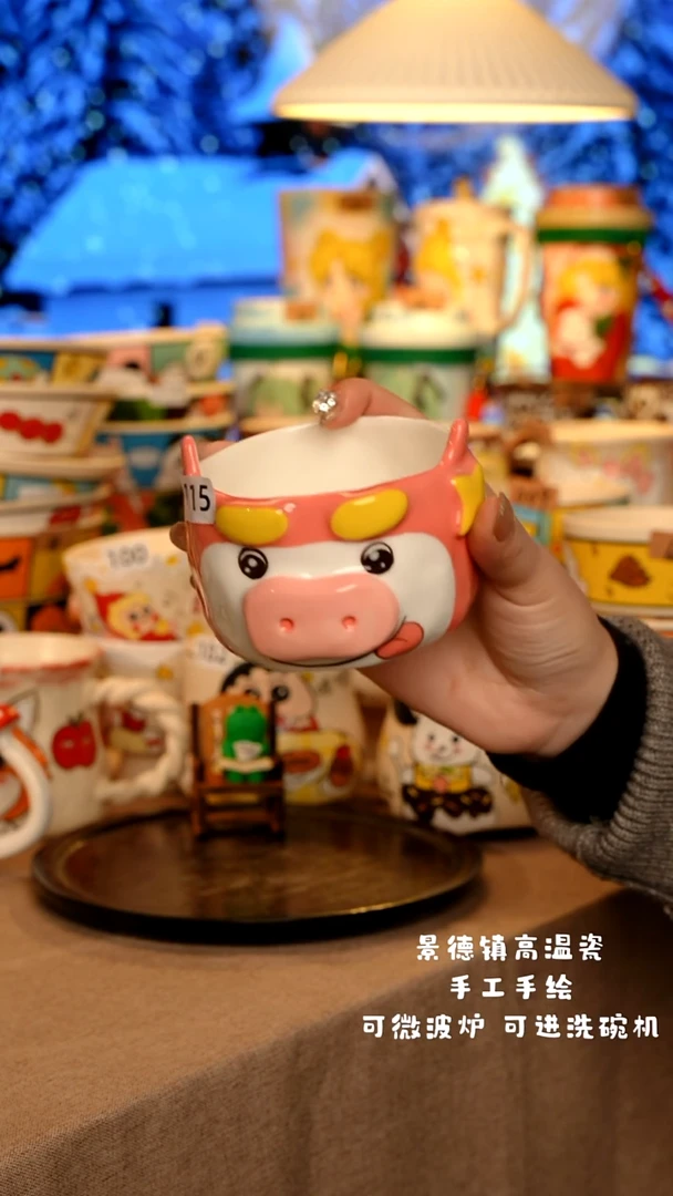 陶瓷115景德镇原创手作设计师款高温手工手绘