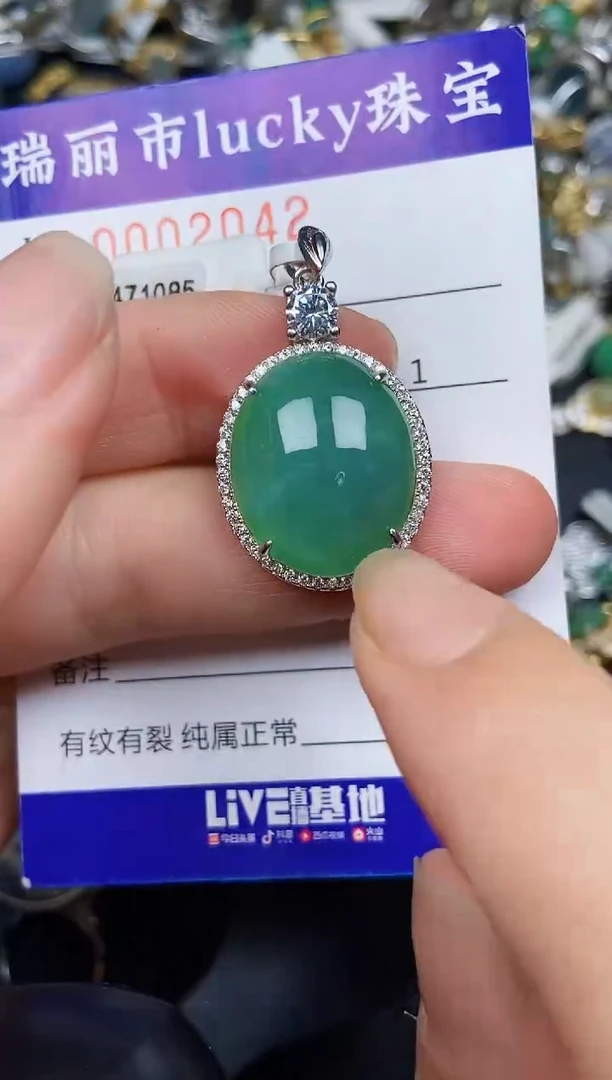 翡翠银S925镶嵌颈饰2042