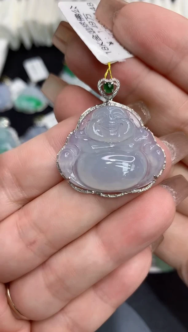 吊坠(不含链)18K金镶嵌翡翠111