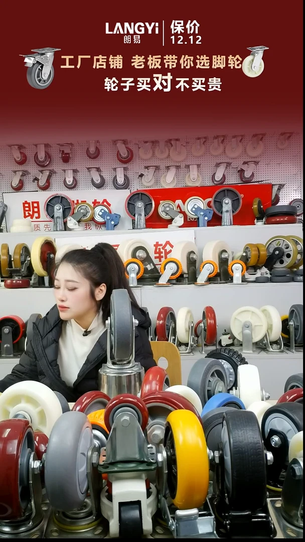 8寸橡胶静音轮两定＋两个刹车