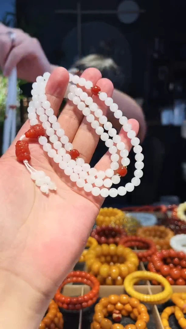 手串未镶嵌和田玉7+108多圈