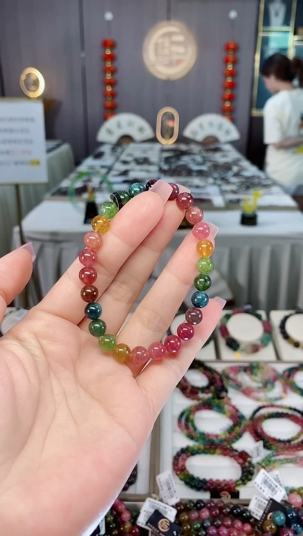 未镶嵌收藏级老矿碧玺单圈手串7mm+碧玺hon多样性发一条