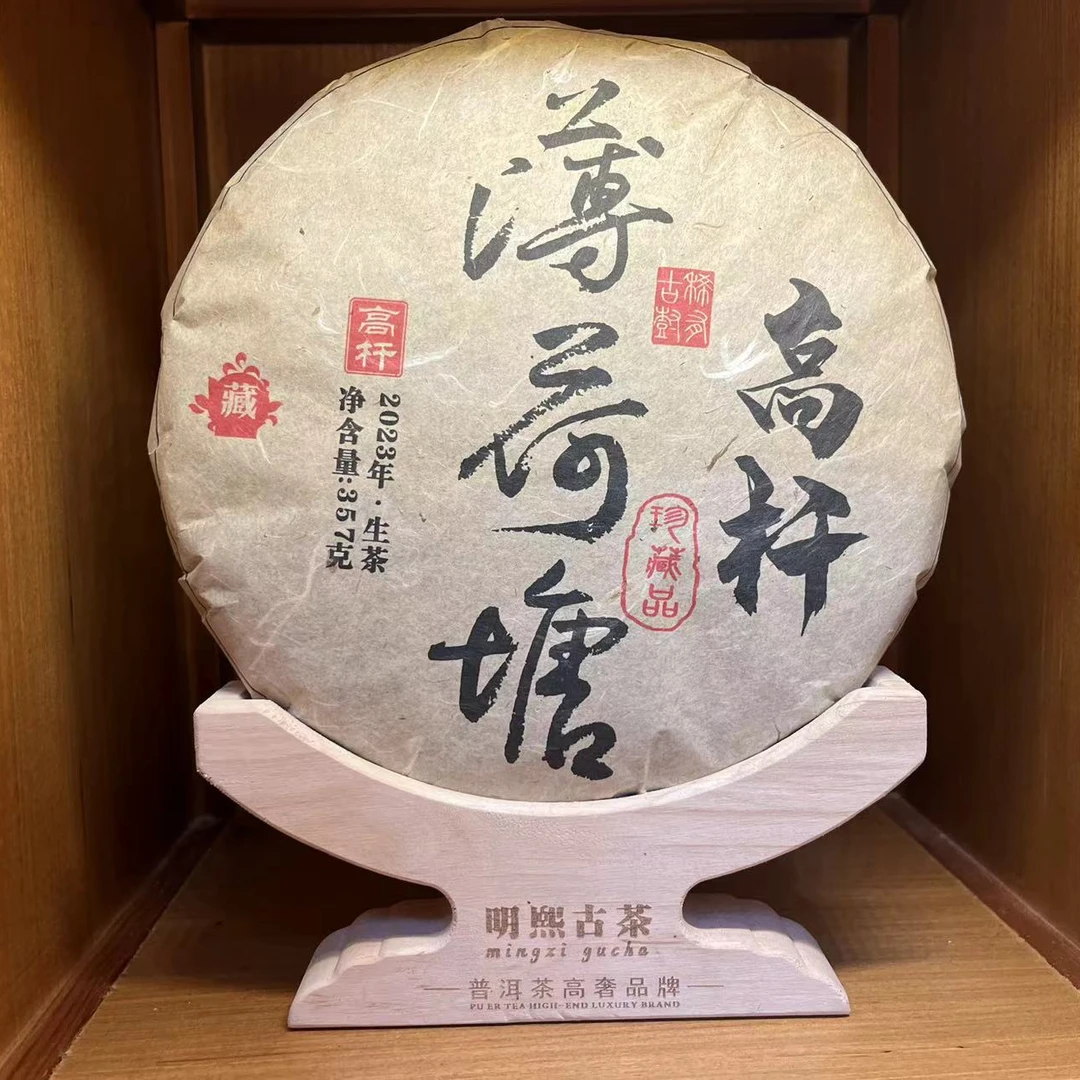 【明熙古茶】（905）2023年头春薄荷塘高杆古树普洱生茶357克/饼