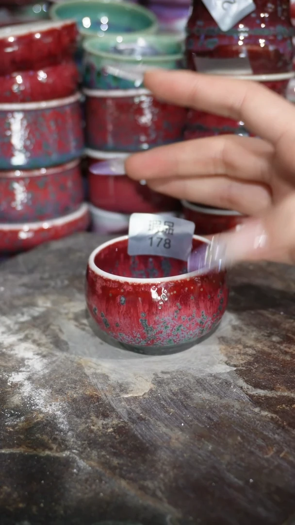 摆件陶精品窑变钧瓷茶器