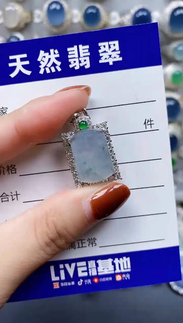 翡翠银S925镶嵌颈饰715