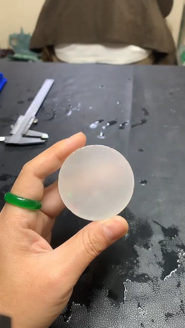 玉冰白月光镯心毛胚