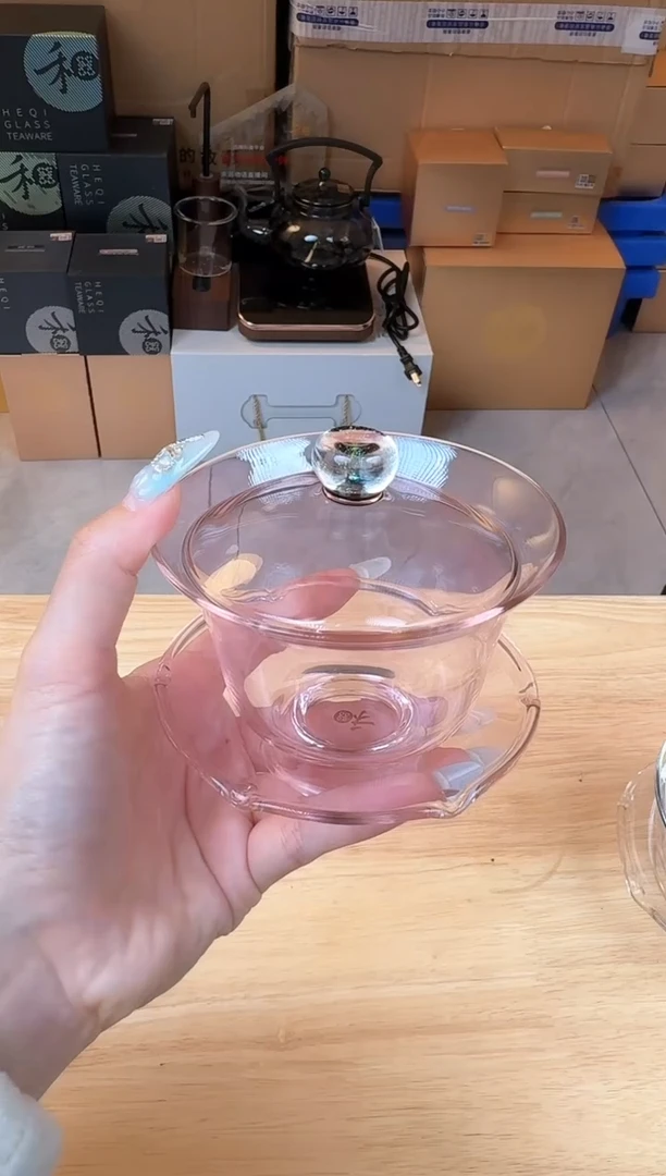 【闪购商品】@@禾器星空沁莲盖碗浅粉色
