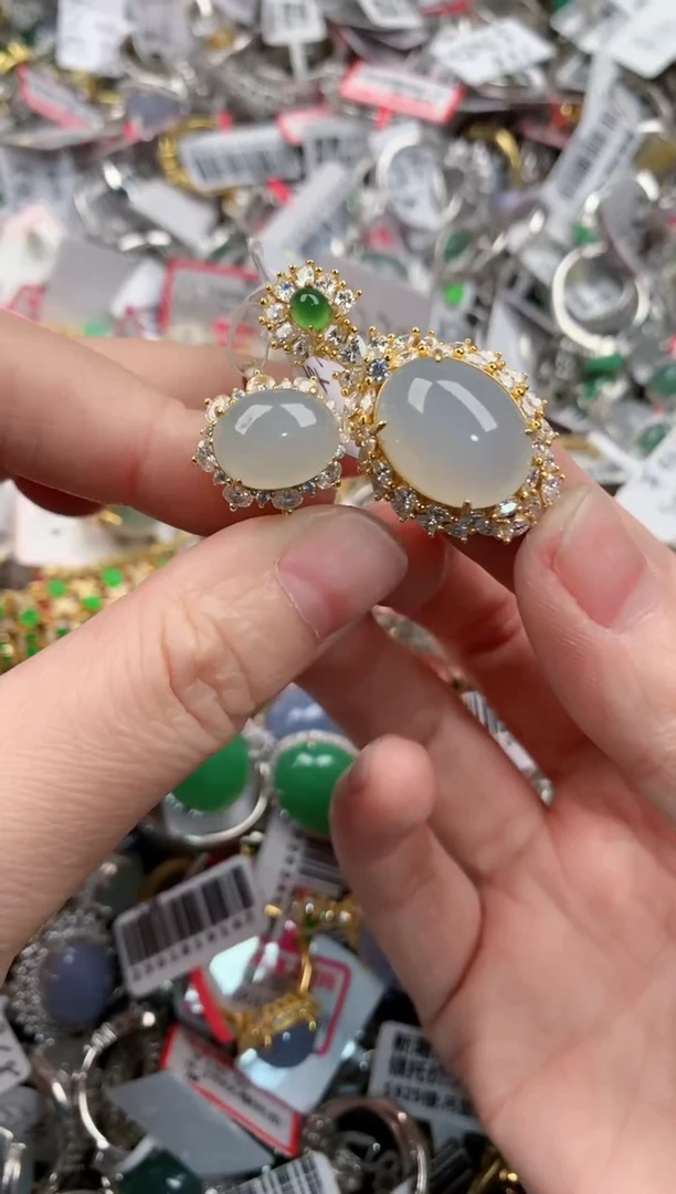 银S925镶嵌戒指翡翠77777     2