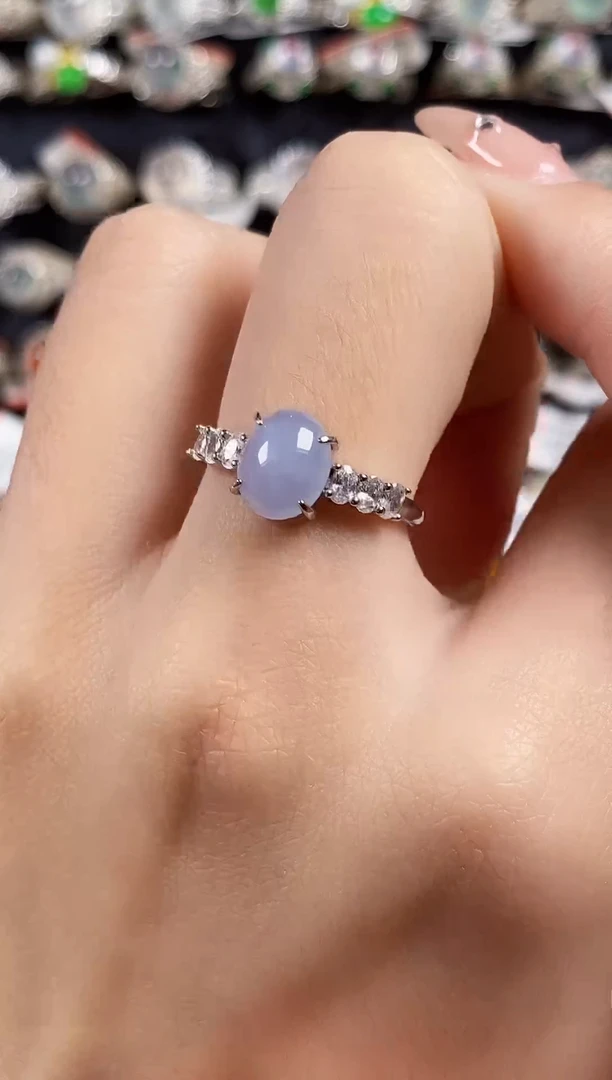 银S925镶嵌戒指翡翠天然A货翡翠111