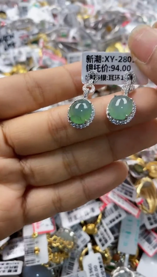 银S925镶嵌戒指翡翠4444----3