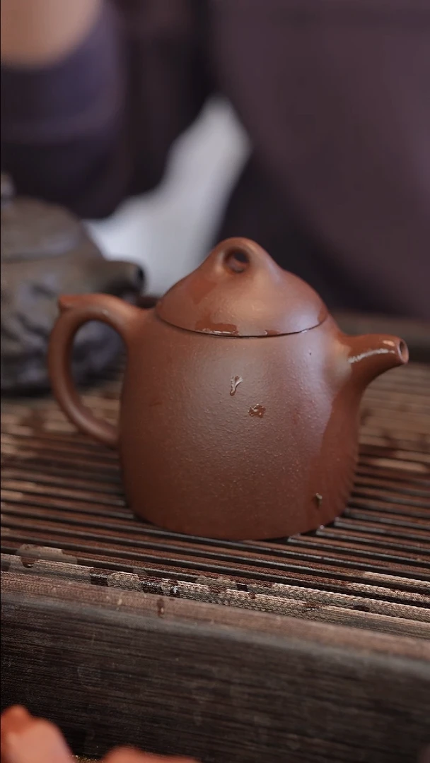 茶壶紫砂秦权 半手工 220cc 变色龙