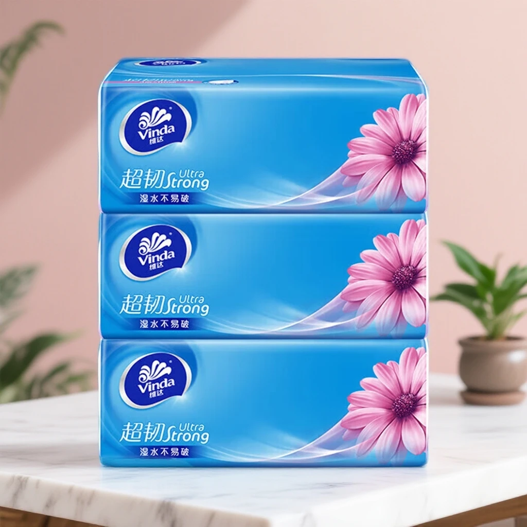 维达抽纸超韧三层110抽天气用品餐巾纸家用