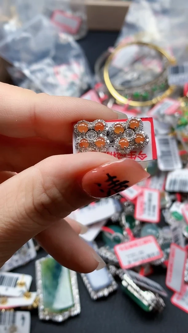 银S925镶嵌戒指翡翠天然A货缅甸翡翠