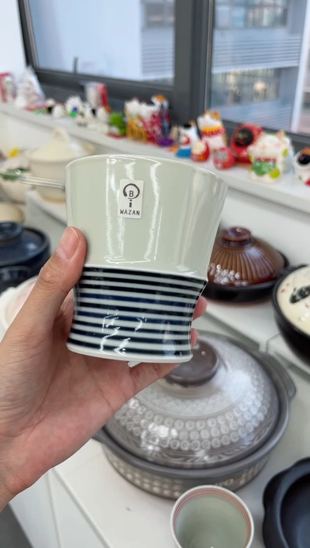 【闪购商品】瓷片蓝驹手握杯（竹节）