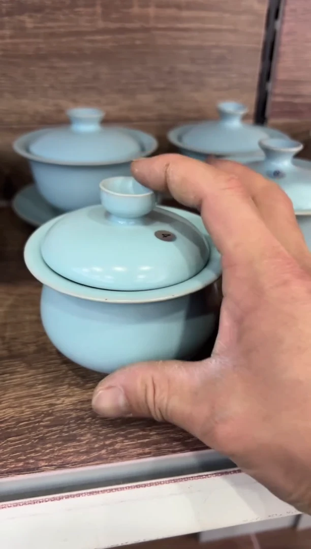 【闪购商品】杯宋臻釉纯手工布袋盖碗大瑕4