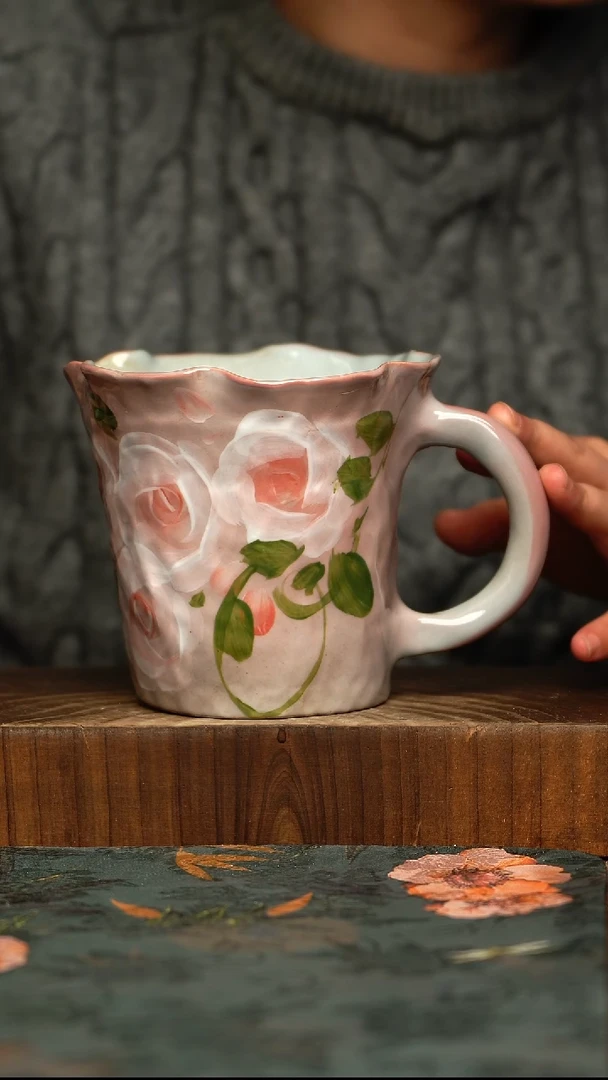 杯釉下彩手工手绘同款陶器
