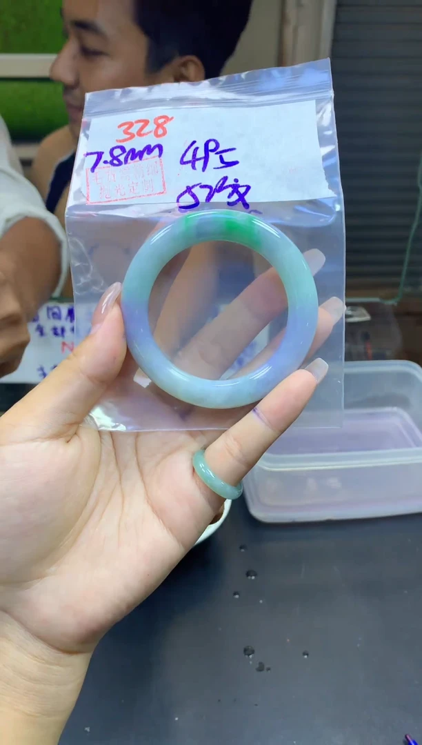 定制翡翠未镶嵌328手镯52纹+495元+拍一发一