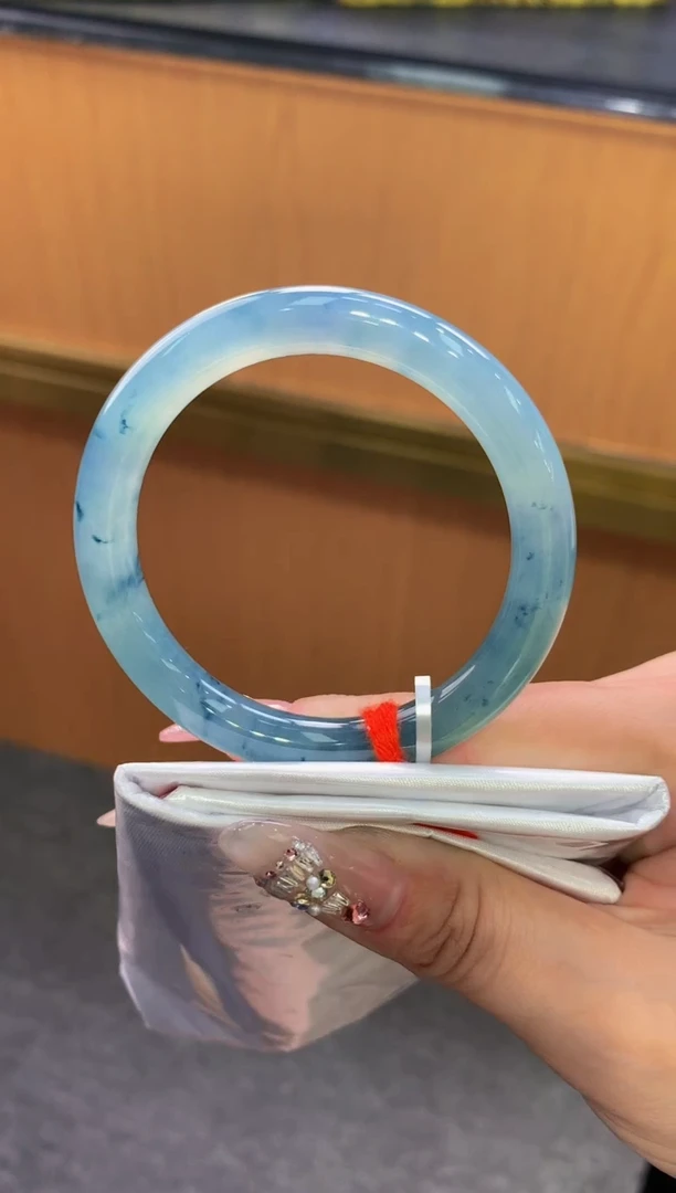 未镶嵌手镯翡翠-F166-圆条51.8