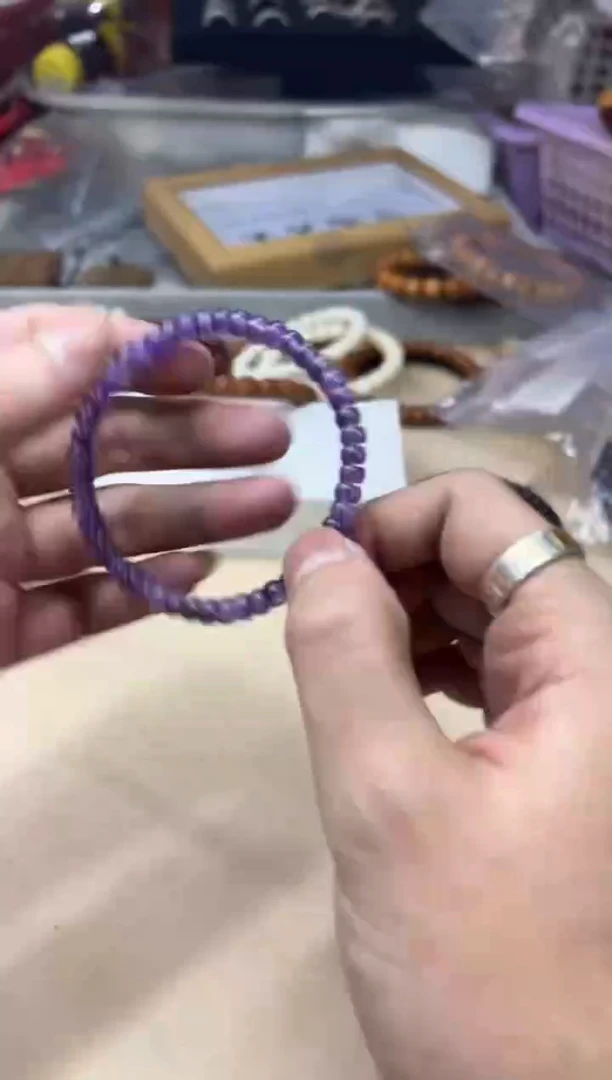 未镶嵌手链水晶010402 紫水晶药片单圈