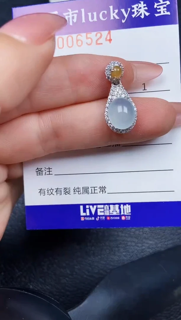翡翠银S925镶嵌颈饰6524