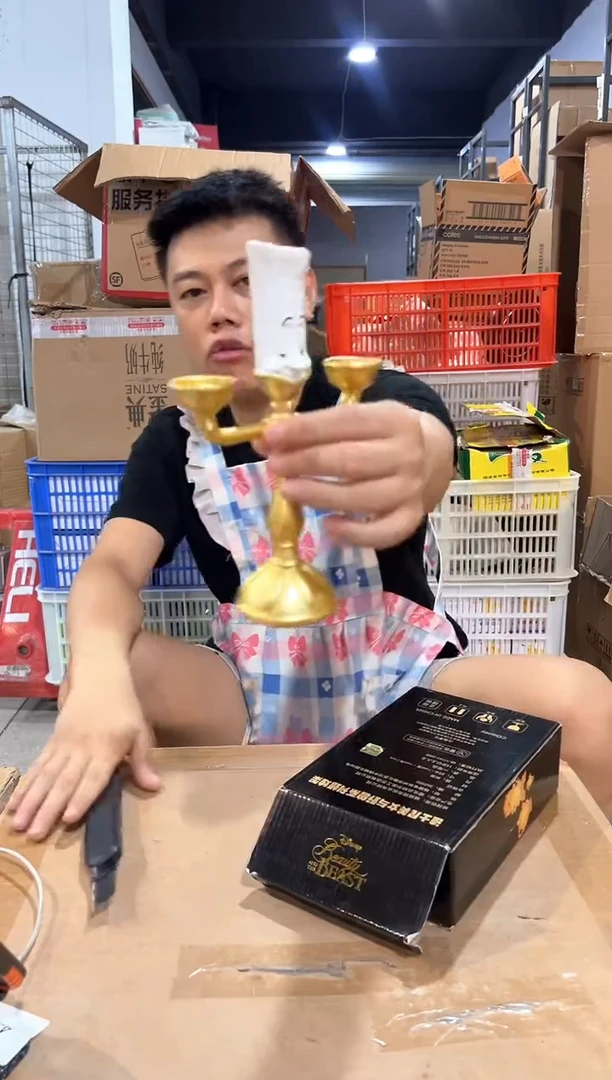 瓷片小号烛台摆件