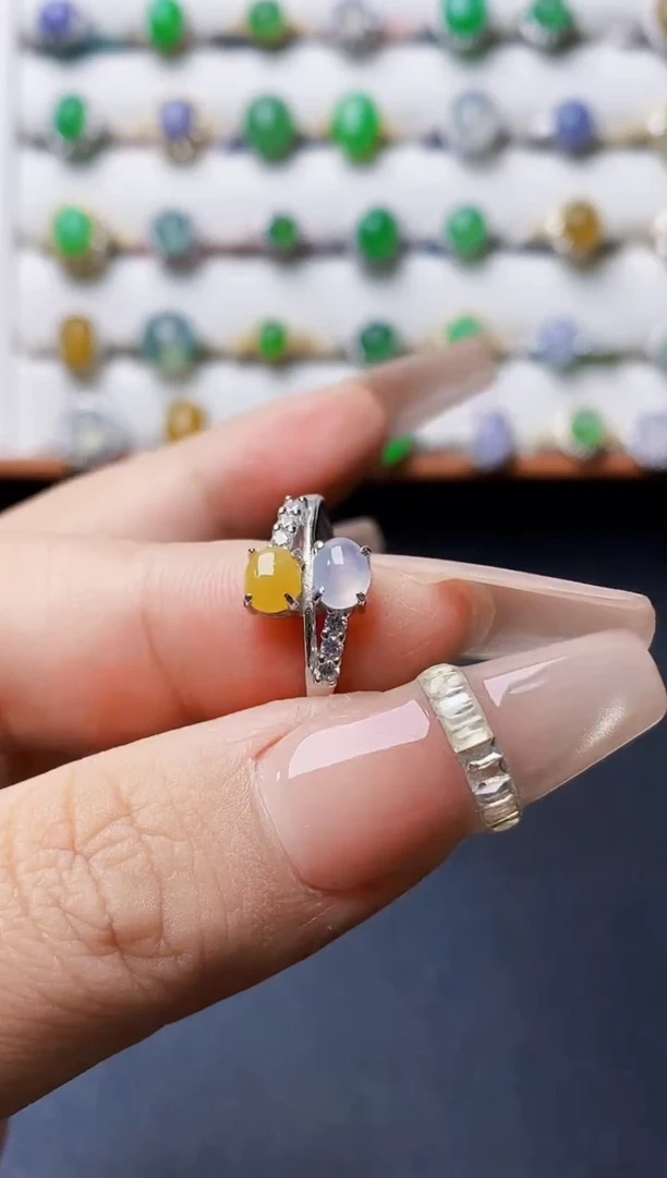 银S925镶嵌戒指翡翠3238