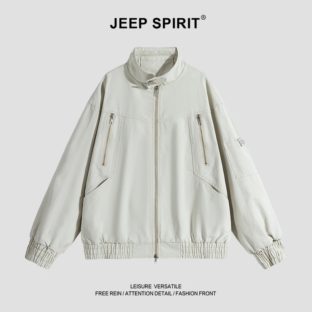 JEEPSPIRIT吉普2025年长款夹克立领秋季男春季春秋男士外套韩版